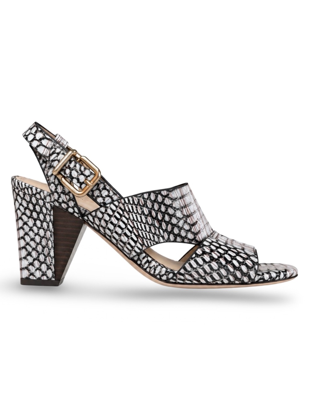 Antonio Melani 8.5 Snakeskin Leather Strappy Block Heel Sandals